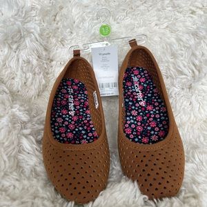 NWT Carters Brown Heart Perforated Ballet Shoes